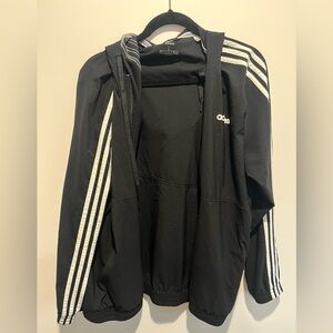 Adidas Black Jacket with White Accents